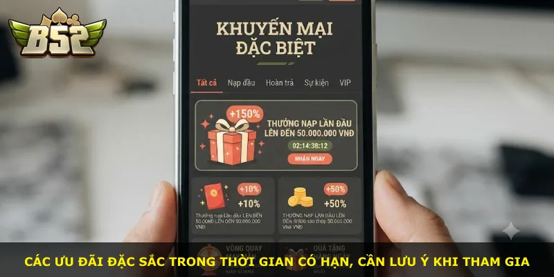 Các ưu đãi đặc sắc trong thời gian có hạn, cần lưu ý khi tham gia