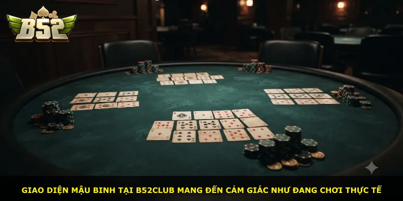 Giao diện Mậu Binh tại B52Club mang đến cảm giác như đang chơi thực tế