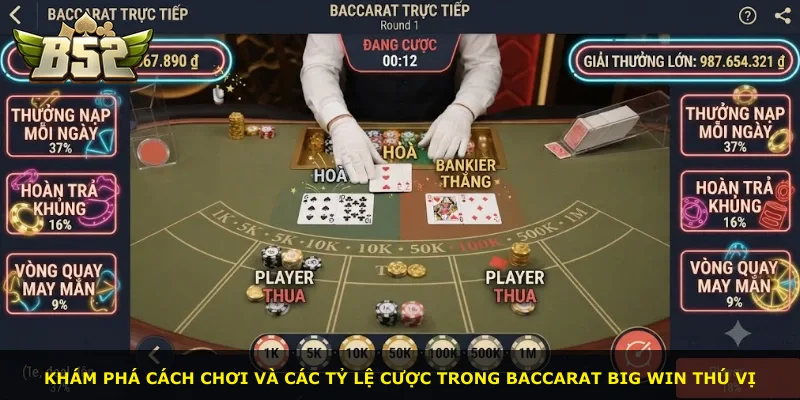 Khám phá cách chơi và các tỷ lệ cược trong Baccarat Big Win thú vị